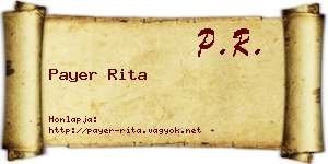 Payer Rita névjegykártya